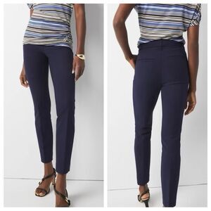 NWT WHBM Elle Slim Ankle comfort stretch pant in officer blue size 6 short